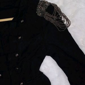 Classy Black Embellished Blazer