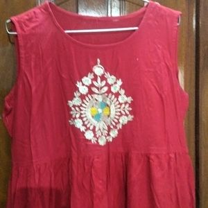 Red Anarkali Kurta With Jacket