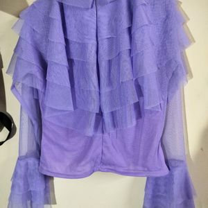 Lavender Ruffle Korean Top