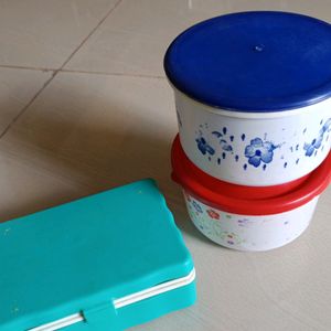 Set Of Plastic Boxes And Tiffin Box