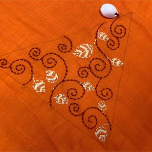 HANDWORK ORANGE SLEEVELESS KURTI