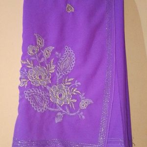 Embroidery work saree