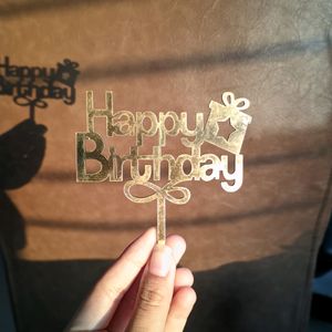 Happy Birthday Wooden Cake Topper