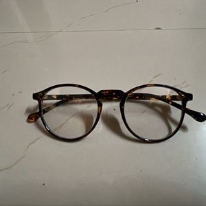 Brown Pattern Round Rimmed Glasses With Box