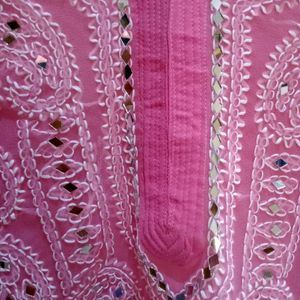 Rosey Pink Chikankari Kurta