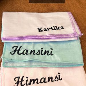 customize name hankerchief ..