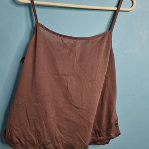 Brown See Through Camisole Top