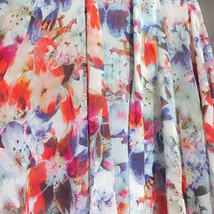 Multi Floral Print Shrug Type Top For Girl 36 Bust