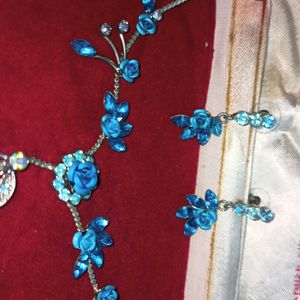 Blue Floral Jewellery Set