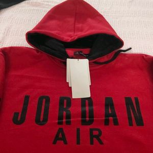 Kangaroo pocket hoodie:Jorden Logo Printed