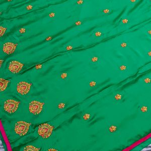 Sea  green colour saree