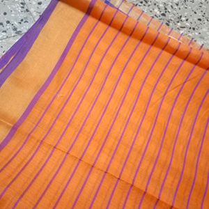 New Unused Beautiful Orange Purple Saree