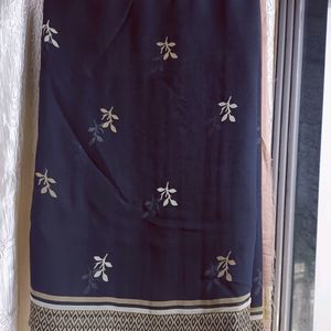 Black Saree with unstitched blouse