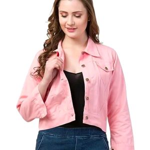 Cute Baby Pink Color Jacket For Women