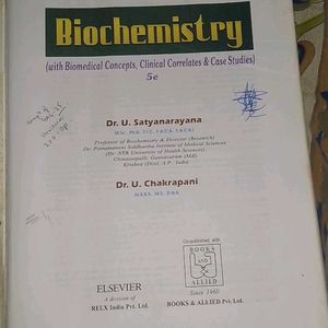 Biochemistry 5 Edition Satyanarayana & Chakrapani