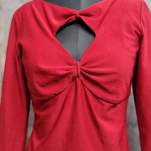 Red Long Sleeve Top