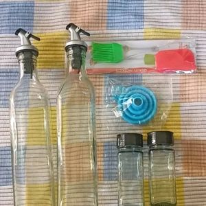 OIL BOTTLE,SPICE JAR,BRUSH, SPATULA, DISPENSER