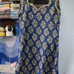 Blue Satin Kurti