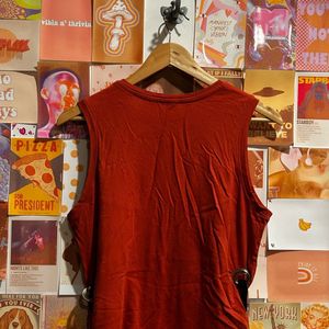 AJIO Orange tank top with Tie downs