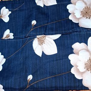 BRAND NEW BLUE FLORAL DOUBLE BEDSHEET WITH 2 PILLOW COVERS