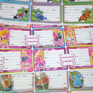32 Book Label Barbie Flower And Butterfly