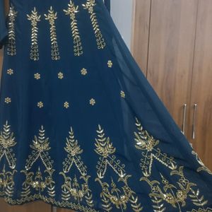 Long Kurti Style Dress With Skirt, Dupatta