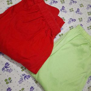 Red & Mint Green Leggings Combo Of 2