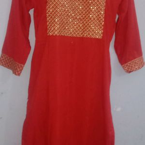 Red Sequin Kurta💖