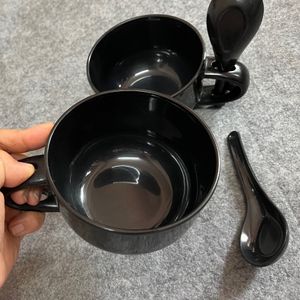 Milton Set Of 2 Soup Bowls With Spoons