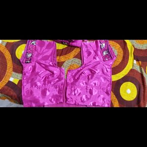 Magenta Net Saree