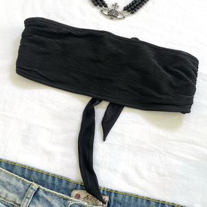 H&M Black Ribbed Bralette Tube Top