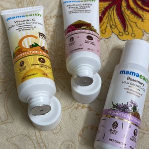 Mamaearth Facewash, Sunscreen & Hair Growth Oil