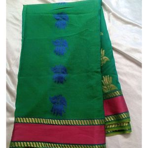 Pure Cotton Silk Saree Only No Blouse