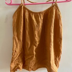 Mustard Tank Top with Back Design