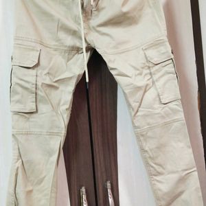 Cream Colour Joggers With Double Pocket