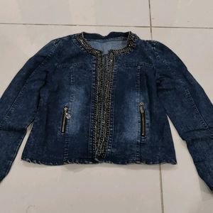 Denim Blue Jacket For Women