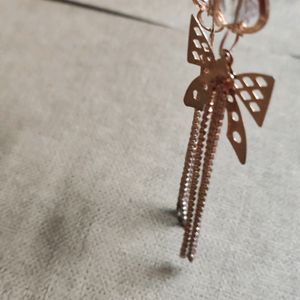 Korean Butterfly Rose Gold Earrings