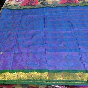 Violet And Green Silk Saree