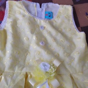 (Free Delivery) Yellow  Dresses For Baby Girl