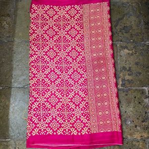 Khadi Silk Ajarakh Printed Saree