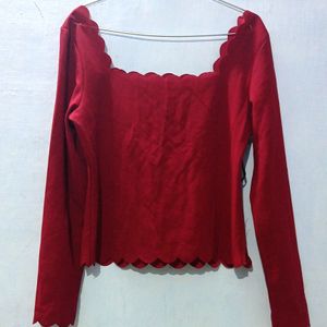 Cut Out Designer Branded Red Top