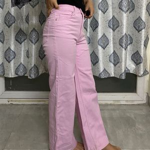 H&M Pink Wide Twill Trousers