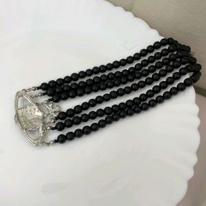 Vivienne Westwood Rhinestone Pearl Choker Necklace