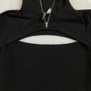 H&M Black Cutout Top