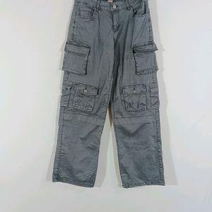 Grey Casual Cargo Pant (Women)