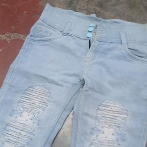 Like New Sky Blue fitted Skinny  jeans For Girls