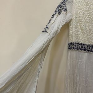 WHITE ANARKALI STYLE DRESS
