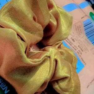 Yellow Satin Scrunchy