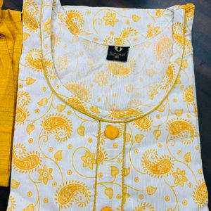 Yellow Colour Kurti Set