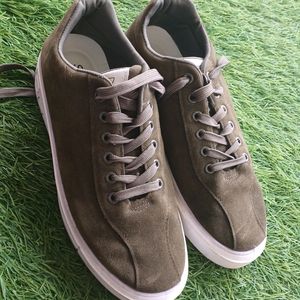 Olive Green Velvet Sneakers For Men's And Women's